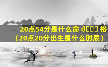 20点54分是什么命 🐘 格（20点20分出生是什么时辰）